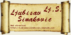 Ljubisav Simaković vizit kartica